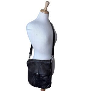 BED STU Jack Crossbody Leather Bag Black Rustic